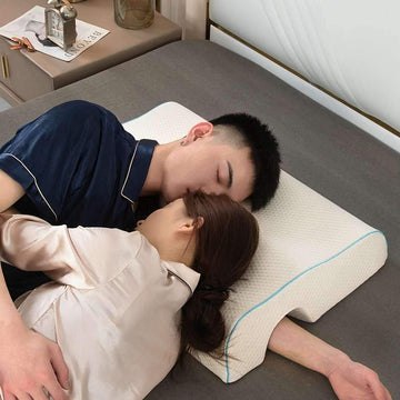 Memory Foam Couples Cuddle Pillow for Arm Rest Pressure Relief Noon Sleeper Pillow with Slow Rebound Foam (D Right)