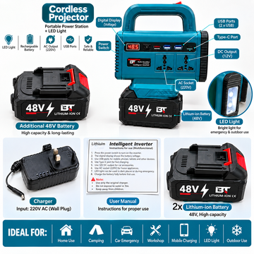 40% OFF Portable Power Inverter, 48V Cordless Power Station with 2 Lithium-Iron Batteries with charger!