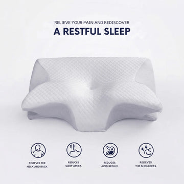 40% OFF Cervical Neck Pillow, Memory Foam Pillow for Neck Pain Relief and Snoring, Ergonomic Pillow for Side Sleeper, 2 in 1 Orthopedic Pillow for Back and Stomach Sleeper, Grey